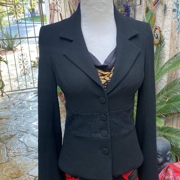 ▪️▪️PAULE VASSEUR BLACK W/LACE-N-VELVET TIES AT WRIST▪️▪️ - Picture 1 of 10